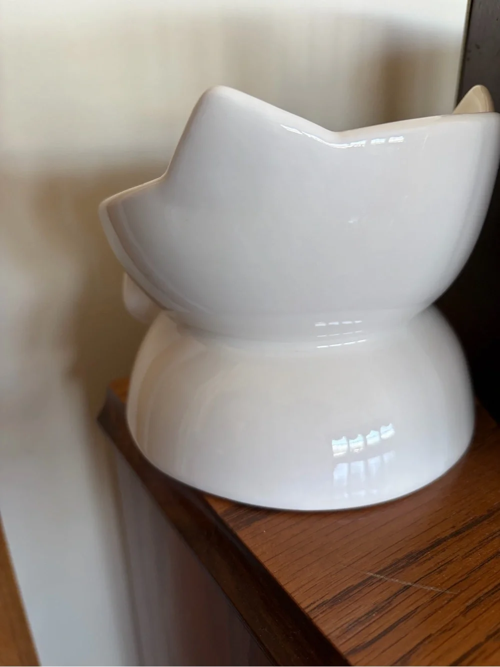 White Cat Ceramic Pet Bowl by Strawberry Street